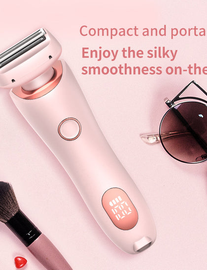 2 In 1 Hair Removal Epilator USB Rechargeable Trimmer Women Body Razor Face Leg Armpit Bikini Hand Pubic Shaver Hair Remover
